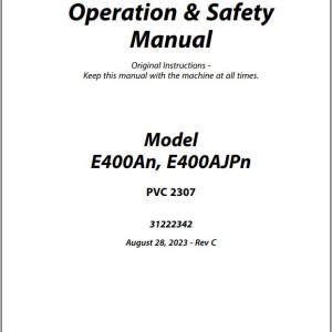 JLG E400AJPnarrow E400Anarrow PVC 2307 Operation Safety Manual 31222342