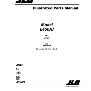 JLG E450AJ PVC 2107 Parts Manual 31217479