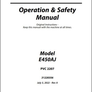 JLG E450AJ PVC 2207 Operation Safety Manual 31220356