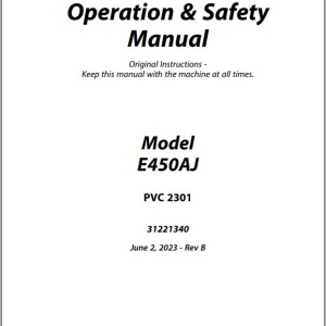 JLG E450AJ PVC 2301 Operation Safety Manual 31221340