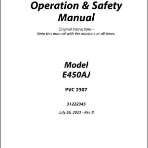JLG E450AJ PVC 2307 Operation Safety Manual 31222345