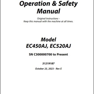 JLG EC450AJ EC520AJ Operation Safety Manual 31219187