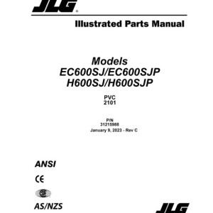 JLG EC600SJ EC600SJP H600SJ H600SJP PVC 2101 Parts Manual 31215988