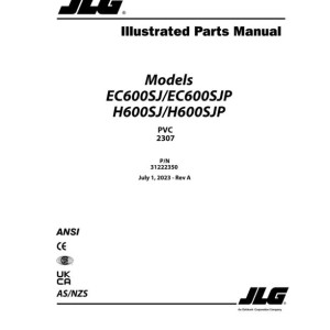 JLG EC600SJ EC600SJP H600SJ H600SJP PVC 2307 Parts Manual 31222350