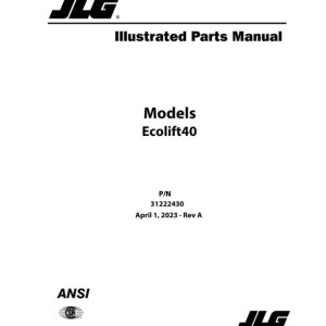 JLG Ecolift 40 Parts Manual 31222430