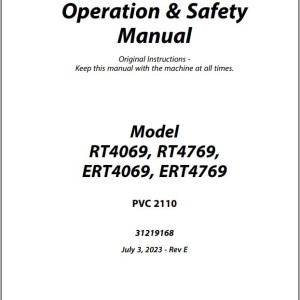 JLG ERT4069 ERT4769 RT4069 RT4769 PVC 2110 Operation Safety Manual 31219168