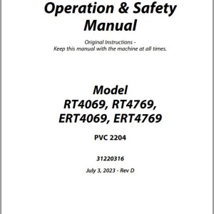 JLG ERT4069 ERT4769 RT4069 RT4769 PVC 2204 Operation Safety Manual 31220316