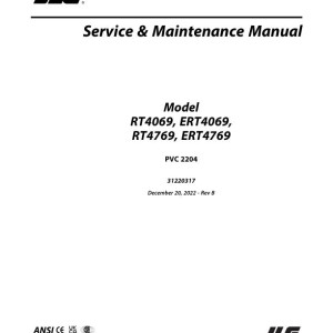 JLG ERT4069 ERT4769 RT4069 RT4769 PVC 2204 Service and Maintenance Manual 31220317