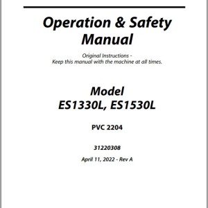 JLG ES1330L ES1530L PVC 2204 Operation Safety Manual 31220308