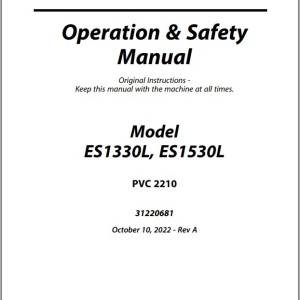 JLG ES1330L ES1530L PVC 2210 Operation Safety Manual 31220681