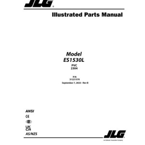 JLG ES1530L PVC 2304 Parts Manual 31221570