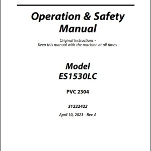 JLG ES1530LC PVC 2304 Operation Safety Manual 31222422
