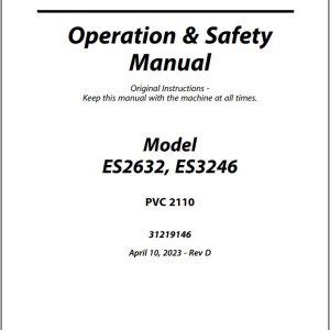 JLG ES2632 ES3246 PVC 2110 Operation Safety Manual 31219146