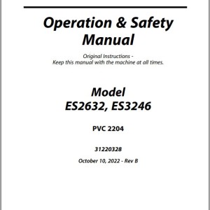 JLG ES2632 ES3246 PVC 2204 Operation Safety Manual 31220328