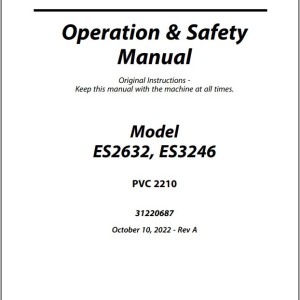JLG ES2632 ES3246 PVC 2210 Operation Safety Manual 31220687