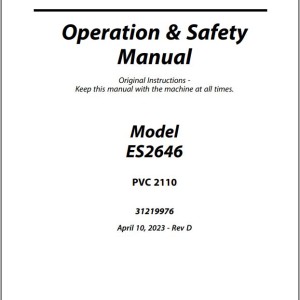 JLG ES2646 PVC 2110 Operation Safety Manual 31219976
