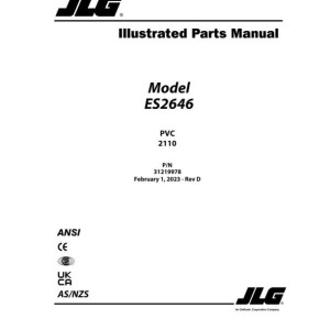 JLG ES2646 PVC 2110 Parts Manual 31219978