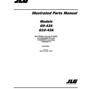 JLG G10-43A G9-43A Parts Manual 91514001