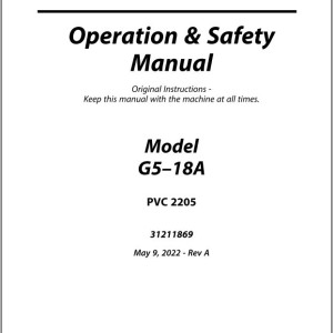 JLG G5-18A PVC 2205 Operation Safety Manual 31211869