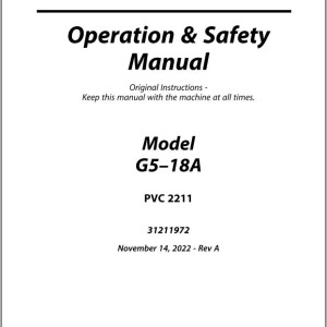 JLG G5-18A PVC 2211 Operation Safety Manual 31211972