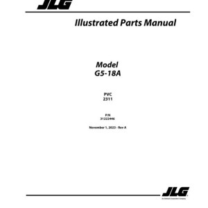 JLG G5-18A PVC 2311 Parts Manual 31222446