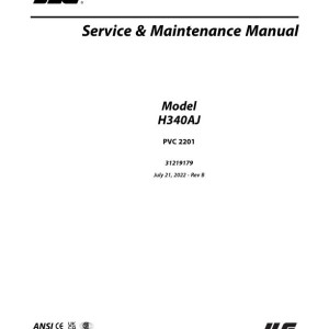 JLG H340AJ PVC 2201 Service and Maintenance Manual 31219179