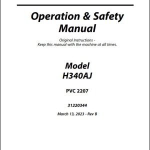 JLG H340AJ PVC 2207 Operation Safety Manual 31220344