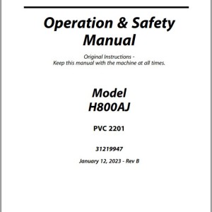 JLG H800AJ PVC 2201 Operation Safety Manual 31219947