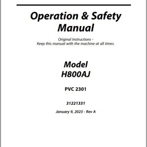 JLG H800AJ PVC 2301 Operation Safety Manual 31221331