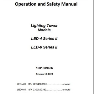 JLG LED-4 LED-6 II Operation Safety Manual 1001309656