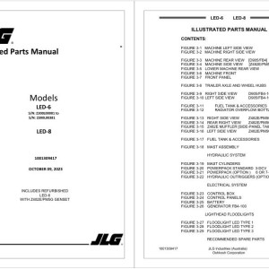 JLG LED-6 and LED-8 Parts Manual 1001309417