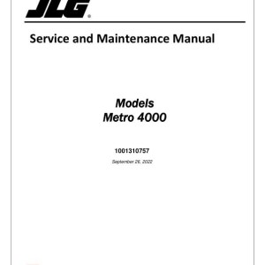 JLG Metro 4000 Service and Maintenance Manual 1001310757