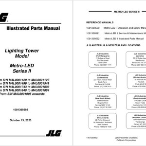 JLG Metro-LED-Series II Parts Manual 1001309592