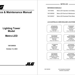 JLG Metro-LED Service and Maintenance Manual 1001309536