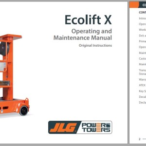 JLG POWER TOWERS ECOLIFTX Operation Maintenance Manual 1001308876