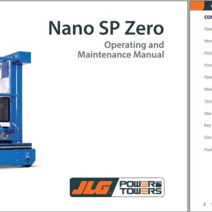 JLG POWER TOWERS NANO SP ZERO Operation Maintenance Manual 1001308859