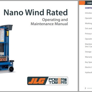 JLG POWER TOWERS NANO WR Operation Maintenance Manual 1001308879