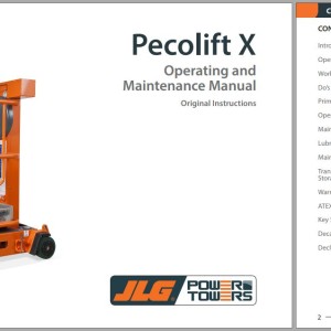 JLG POWER TOWERS PECOLIFTX Operation Maintenance Manual 1001308878