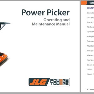 JLG POWER TOWERS POWER PICKER Operation Maintenance Manual 1001308867