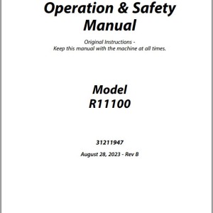 JLG R11100 Operation Safety Manual 31211947
