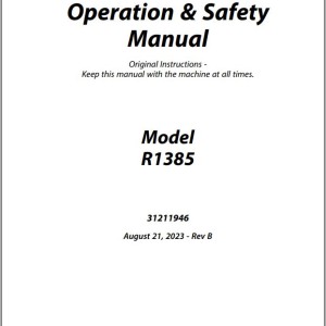 JLG R1385 Operation Safety Manual 31211946