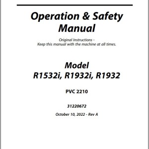 JLG R1532i R1932 R1932i PVC 2210 Operation Safety Manual 31220672