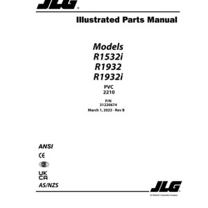 JLG R1532i R1932 R1932i PVC 2210 Parts Manual 31220674