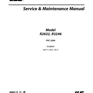 JLG R2632 R3246 PVC 2204 Service and Maintenance Manual 31220321