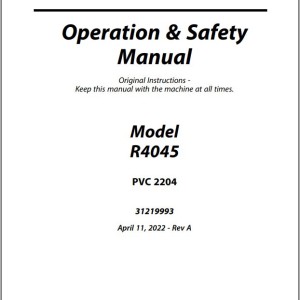 JLG R4045 PVC 2204 Operation Safety Manual 31219993