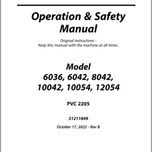 JLG SKYTRAK 10042 10054 12054 6036 6042 8042 PVC 2205 Operation Safety Manual 31211849