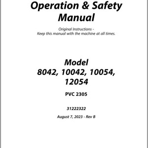JLG SKYTRAK 10042 10054 12054 8042 PVC 2305 Operation Safety Manual 31222322