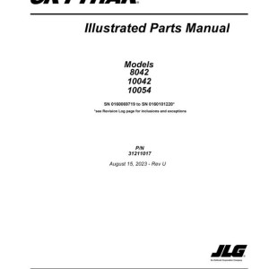 JLG SKYTRAK 10042 10054 8042 Parts Manual 31211017