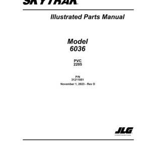 JLG SKYTRAK 6036 PVC 2205 Parts Manual 31211851