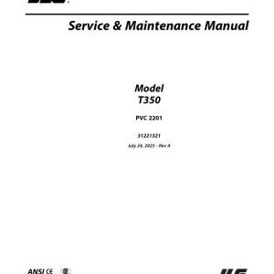 JLG T350 PVC 2201 Service and Maintenance Manual 31221321